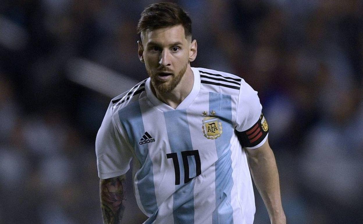 Messi, durante un partido de la selección argentina. 