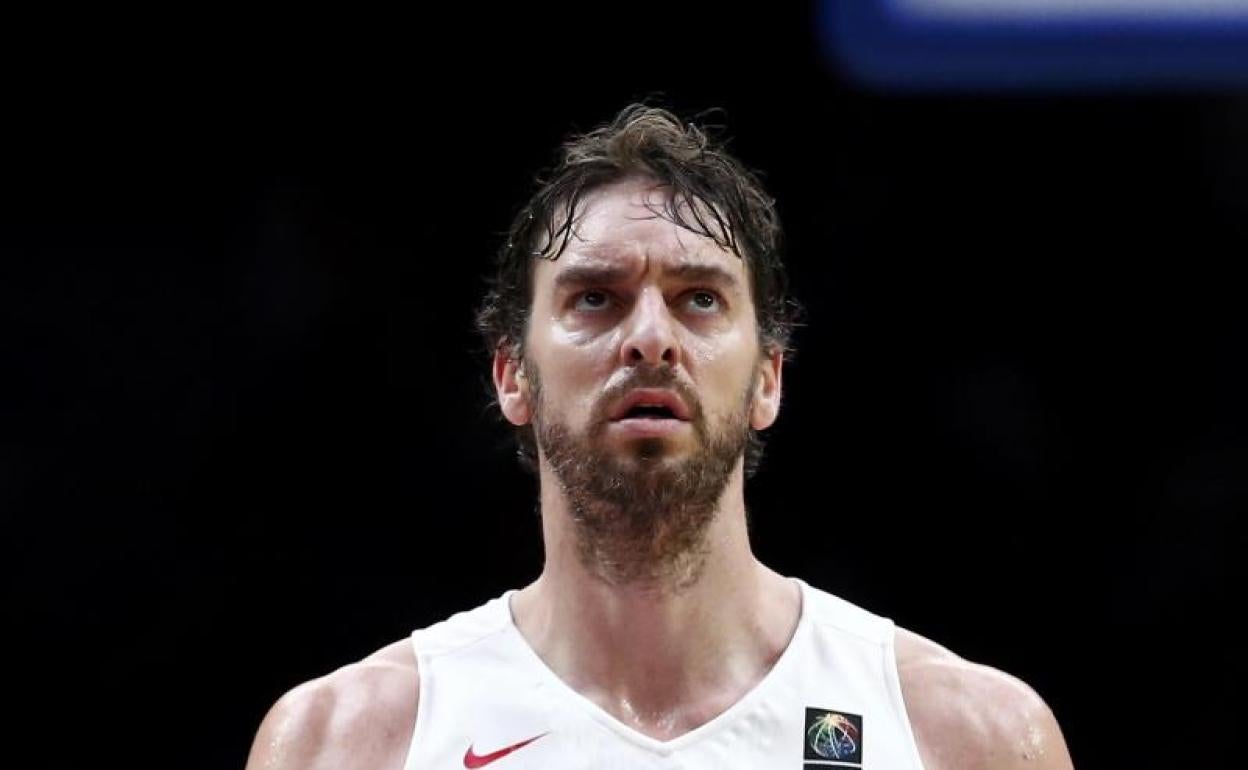 Pau Gasol, con la selección española. 