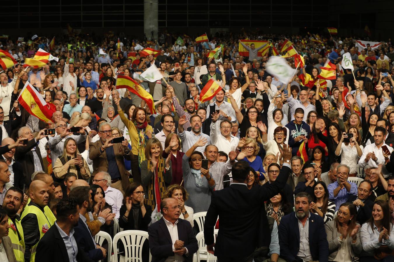 Mitin de VOX, con Santiago Abascal en Feria Valencia.