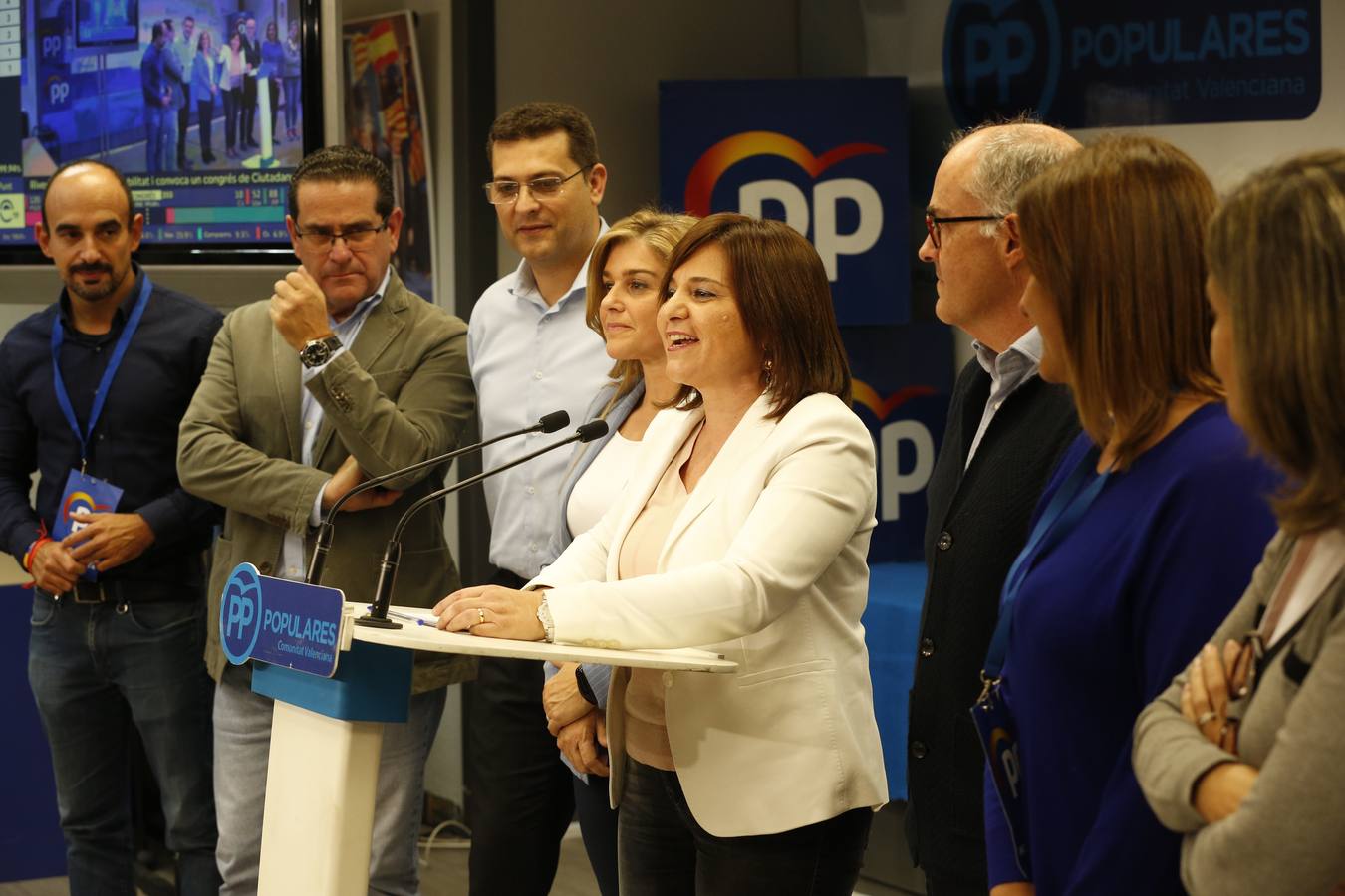 Noche electoral en la sede del PP valenciano. 