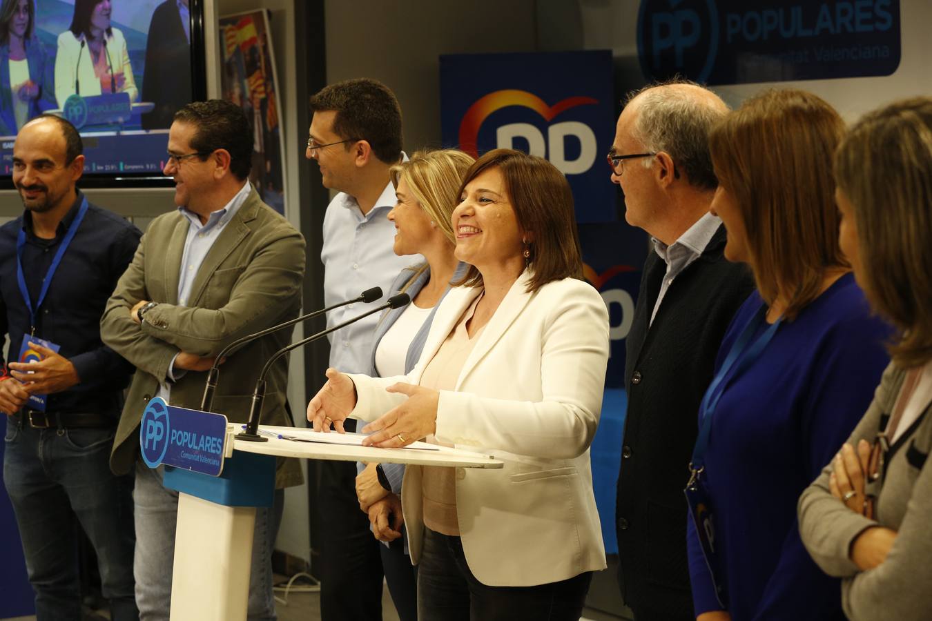 Noche electoral en la sede del PP valenciano. 