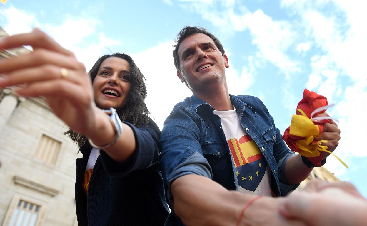 Arrimadas y Rivera, durante un acto en Barcelona la pasada campaña. 