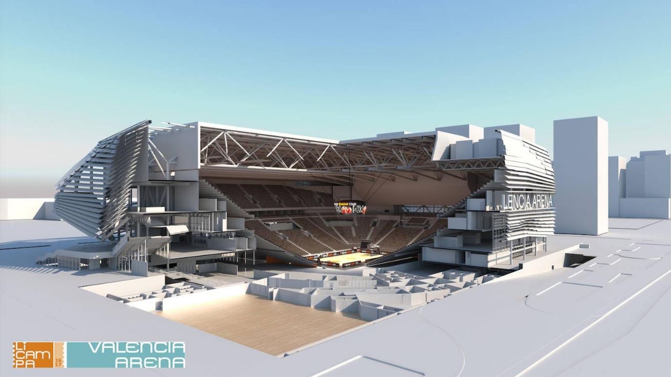 VALENCIA ARENA: El pabellón ya tiene la luz verde por parte del Ayuntamiento de la ciudad. La futura casa de Valencia Basket busca servir de reclamo para las grandes giras de conciertos que se programan en las diferentes capitales europeas. Serán 15.000 los asientos que se encuentren en su interior y su modelo exterior será un referente arquitectónico de la ciudad. La previsión es que tenga un coste total de inversión de 192 millones y que en 2022 ya sea una realidad.