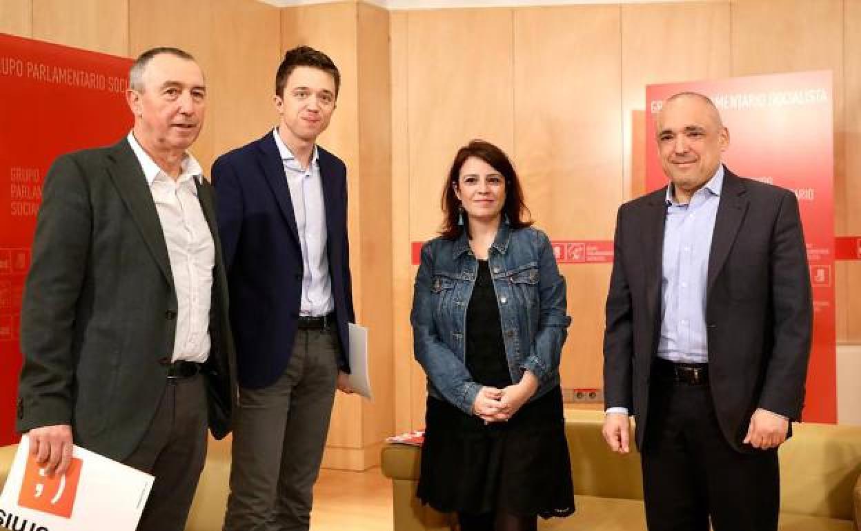 Joan Baldoví, Íñigo Errejón, Adriana Lastra y Rafael Simancas. 