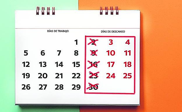 Un calendario marca la jornada laboral. 