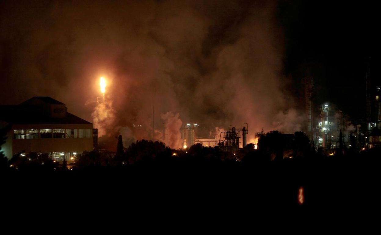 Imagen del fuego en Tarragona. 