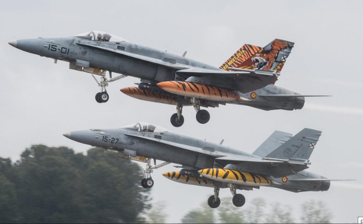 Aviones F18 del Ala 15.