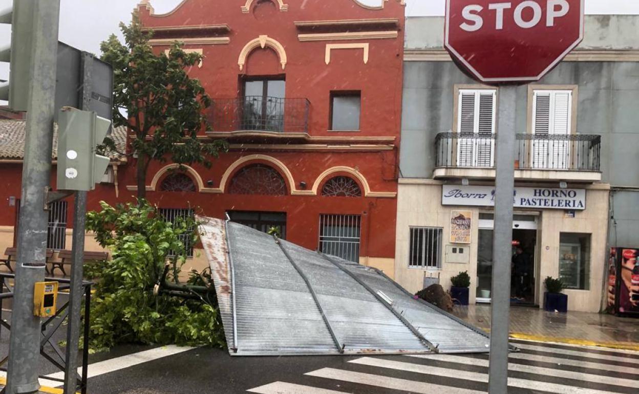 Desperfectos causados por el temporal en Sueca.