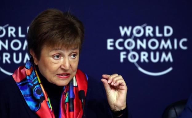 La presidenta del FMI, Kristalina Georgieva, en Davos.