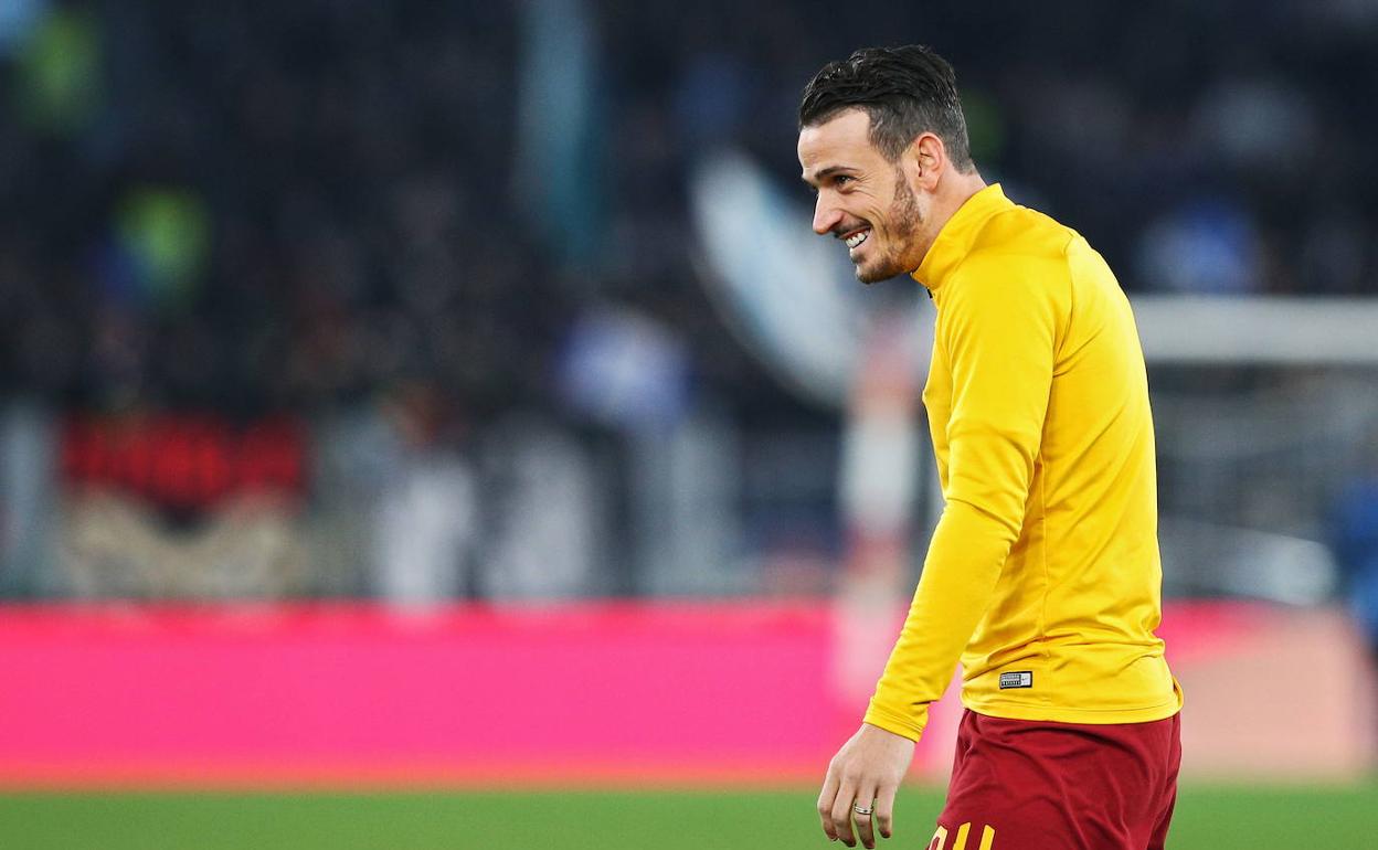 Florenzi, antes de un partido con la Roma.