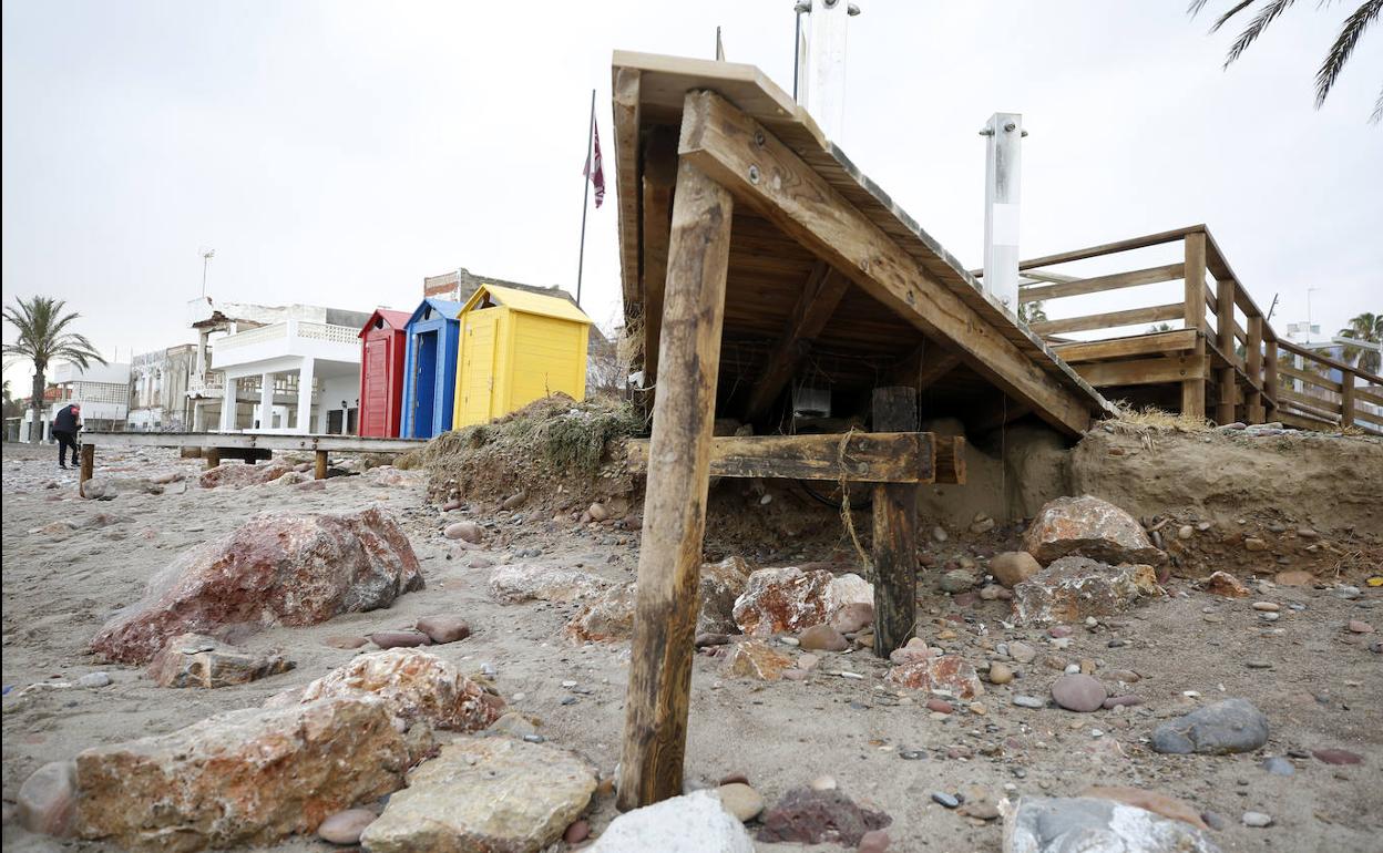 Daños del temporal en Moncofa.