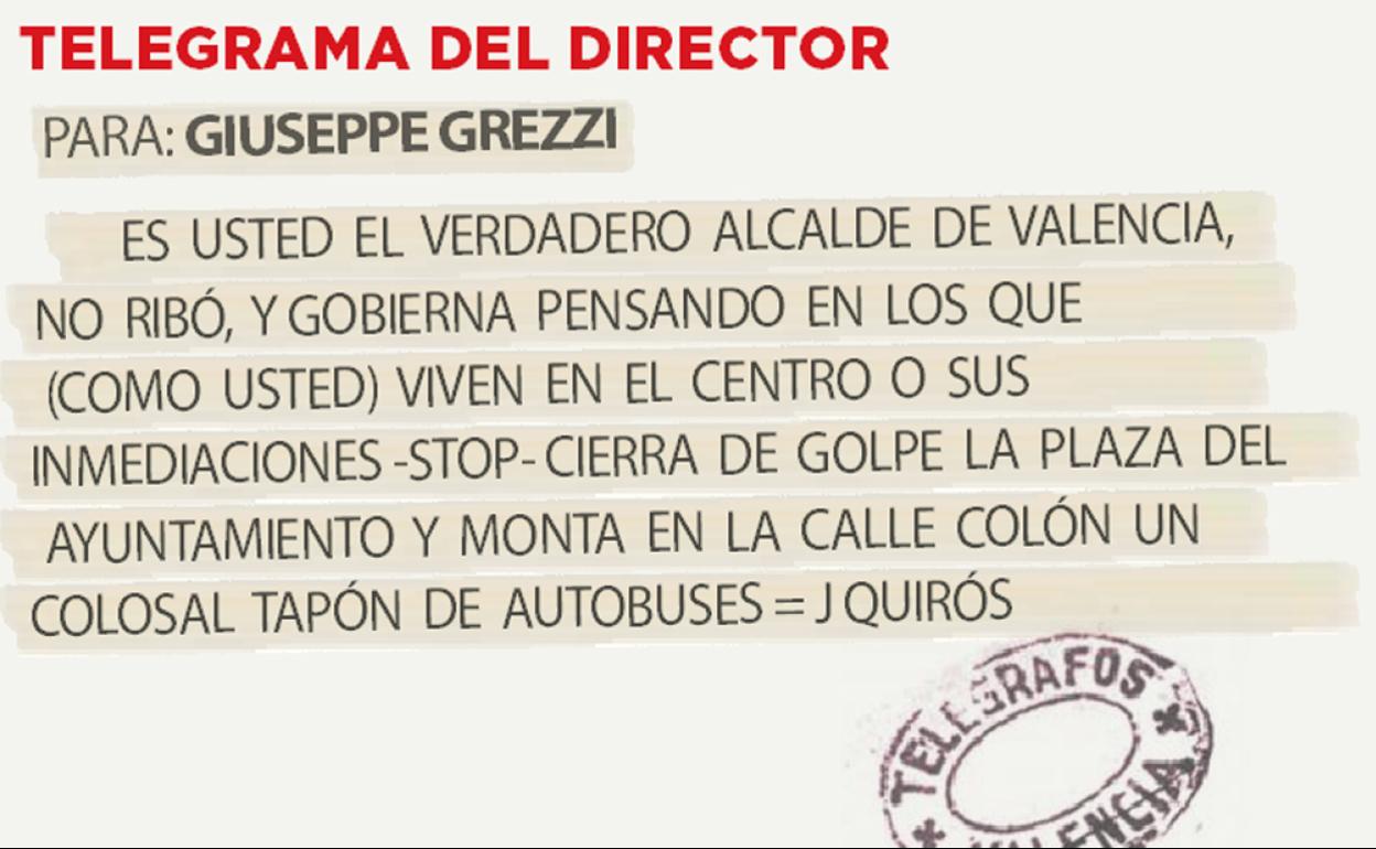 Telegrama para Giuseppe Grezzi