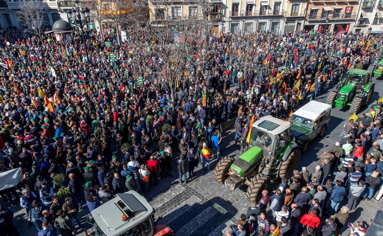 Protesta de agricultores en Madrid. 