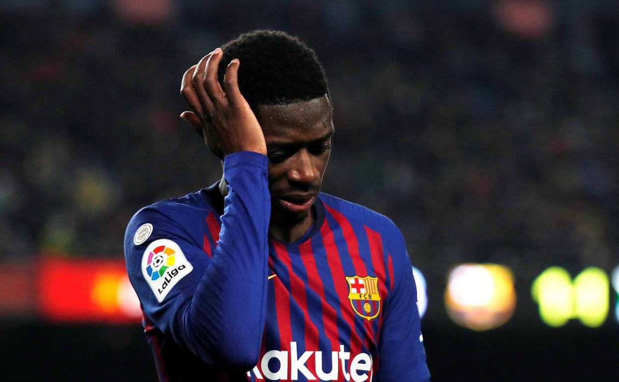 Ousmane Dembélé, durante un partido con el Barcelona. 