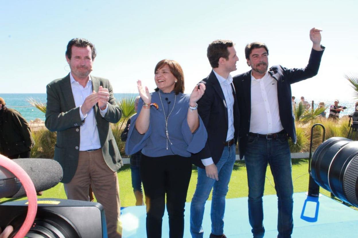 Isabel Bonig, Pablo Casado y Luis Barcala. LP