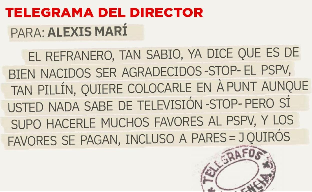 Telegrama para Alexis Marí