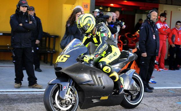 Rossi, en el circuito de Cheste el octubre pasado