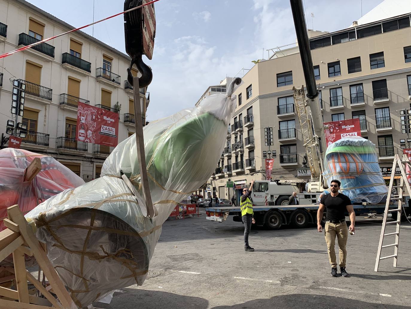 Desmontaje de las Fallas 2020 de Valencia: Convento Jerusalén - Matemático Marzal