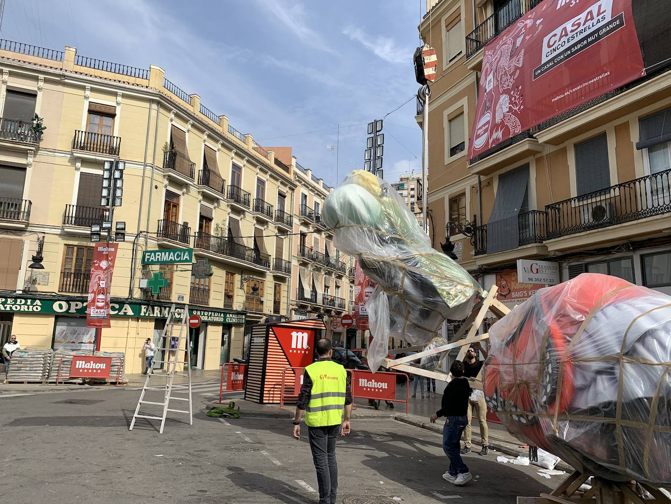 Desmontaje de las Fallas 2020 de Valencia: Convento Jerusalén - Matemático Marzal