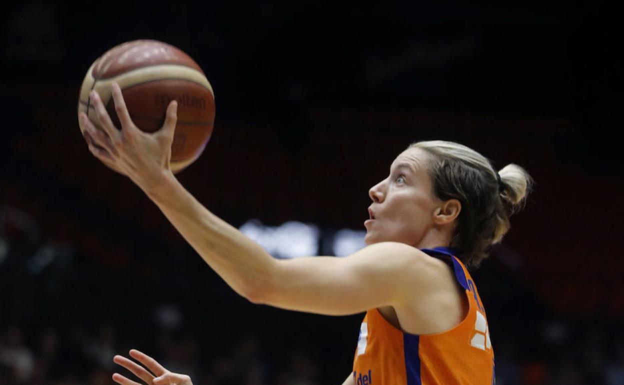 Anna Gómez, durante un partido de esta temporada