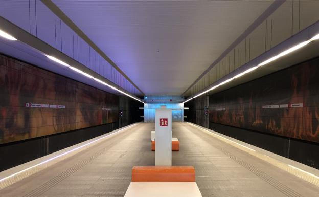 Estación de metro en Valencia. 