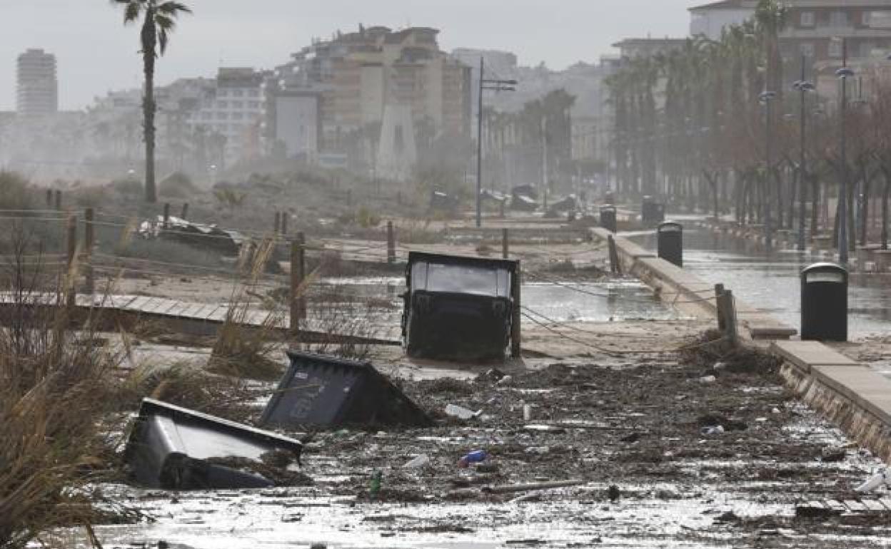 Peñíscola, tras el paso del temporal 'Gloria'.