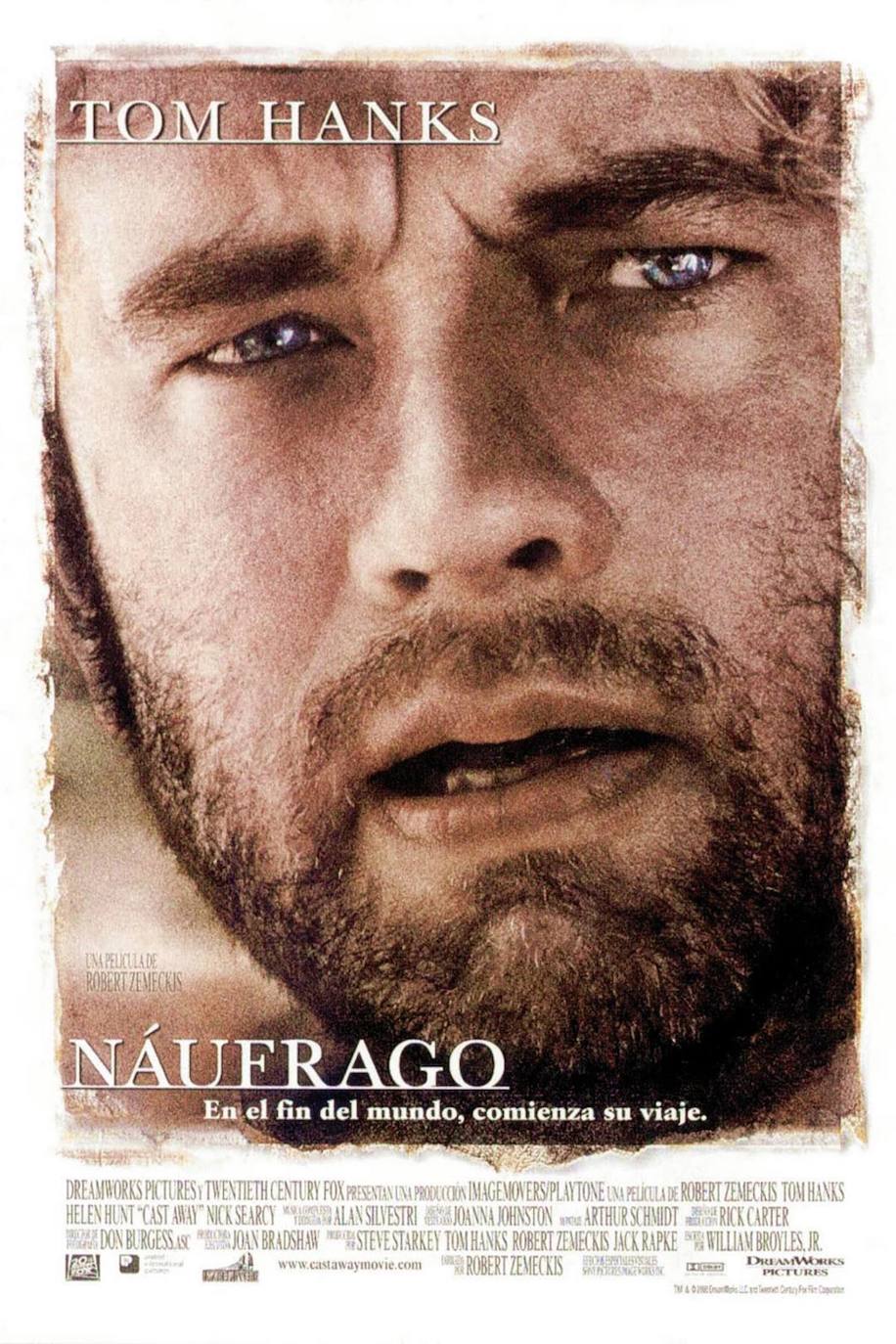 11. 'Náufrago' (2000). Tom Hanks protagoniza esta cinta en la que un analista de sistemas obsesionado con el trabajo queda atrapado en una isla desierta, una experiencia que le hará sufrir pero valorar nuevas cosas de la vida.