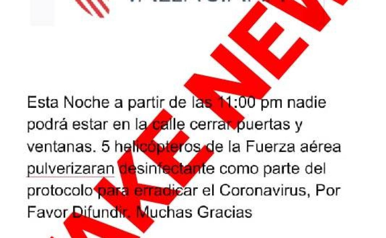 La Generalitat Valenciana desmiente un bulo que pedía cerrar ventanas por una desinfección a través de helicópteros