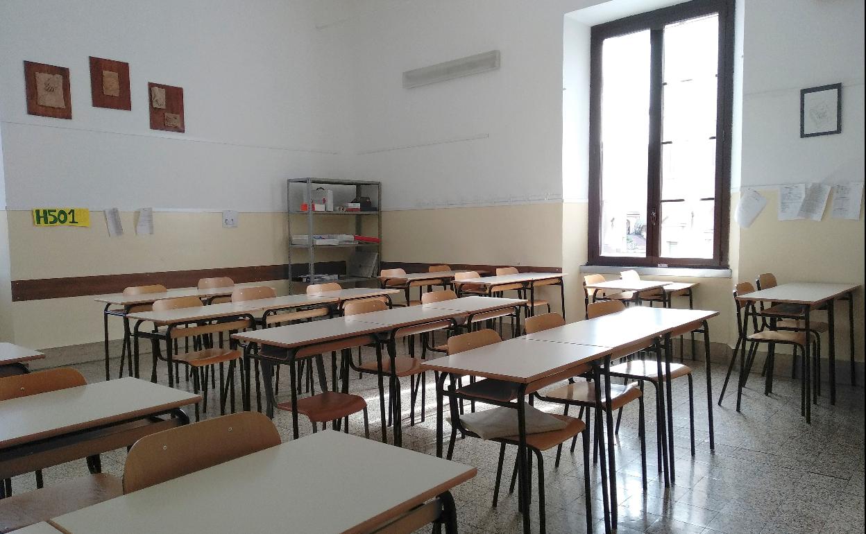 Aula vacía en un colegio.