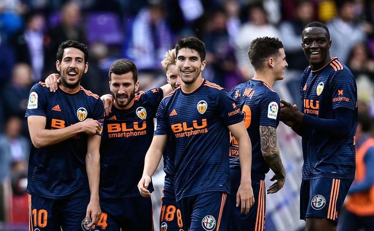 Parejo, Gayá y Soler, entre otros, tras lograr la clasificación a Champions en Valladolid