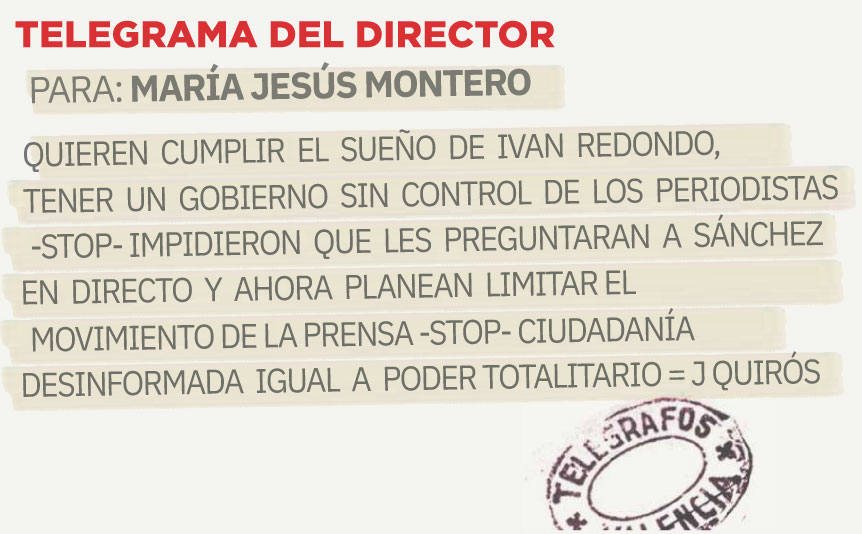 Telegrama para María Jesús Montero