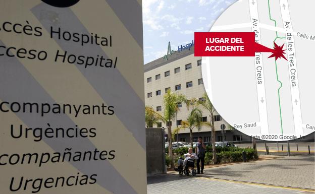 Herido un conductor de patinete tras chocarse con una moto en Valencia