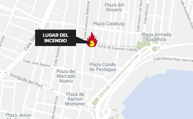 Dos mujeres afectadas por inhalación de humo en un incendio en Valencia