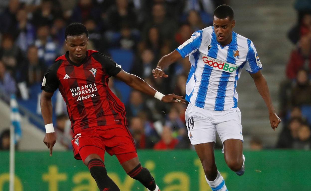 Mickaël Malsa, durante un partido de Copa del Rey ante la Real Sociedad.