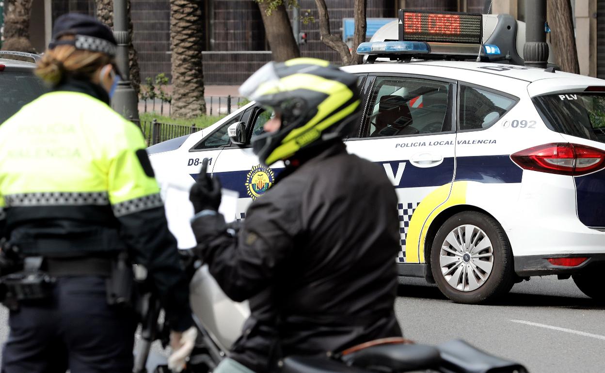 Un control de la Policía Local. 