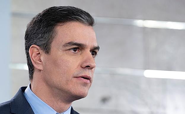 Pedro Sánchez durante la rueda de prensa de este sábado.