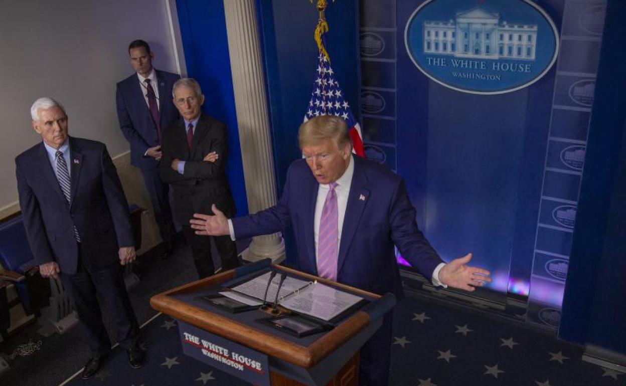 Donald Trump, durante una rueda de prensa en la Casa Blanca.