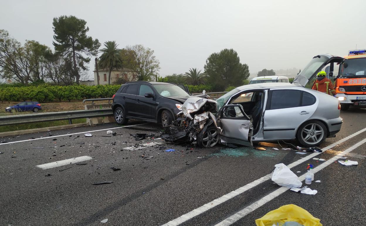 Estado en el que han quedado los vehículos implicados en el accidente. 