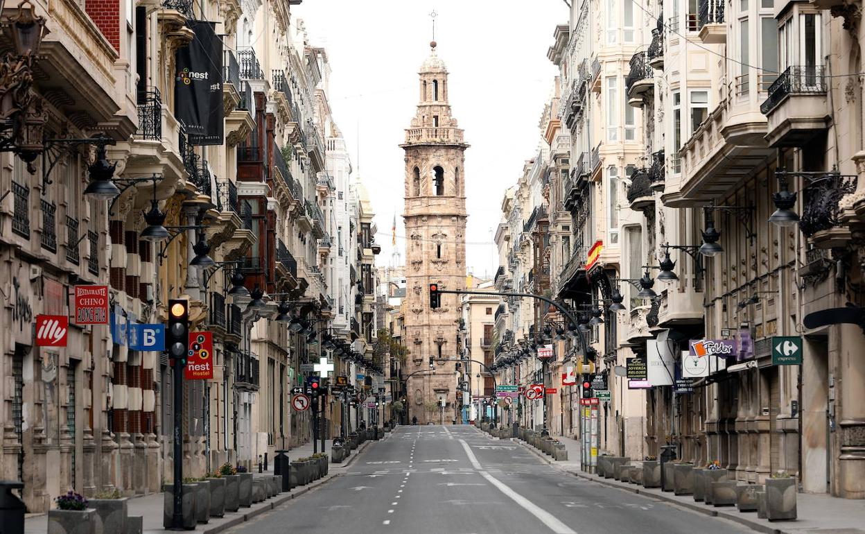 El centro de la ciudad, vacío durante el estado de alarma