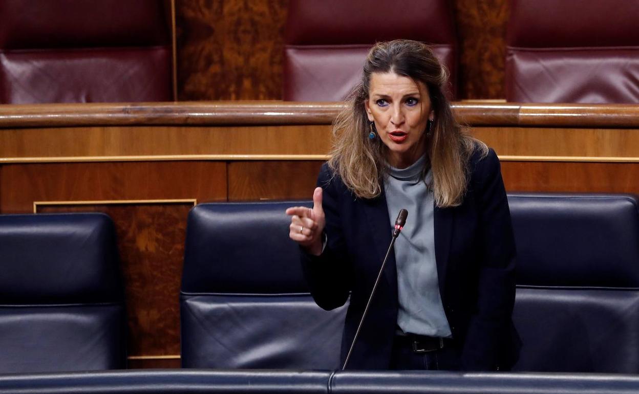 Yolanda Díaz, en el Congreso de los Diputados