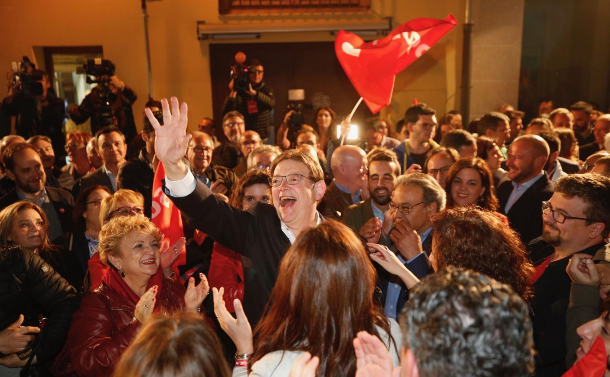 Abril 2019 Celebración de la victoria electoral del PSPV, la noche del 28 de abril. 