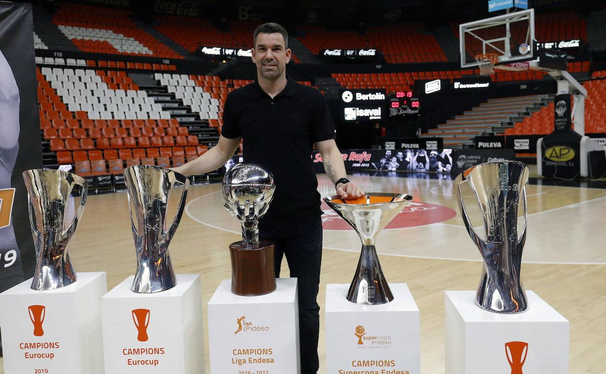 Rafa Martínez, en su despedida del Valencia Basket.