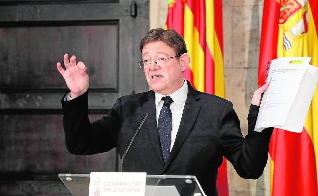 El presidente Puig tras su participación ayer en la conferencia de presidentes autonómicos. 