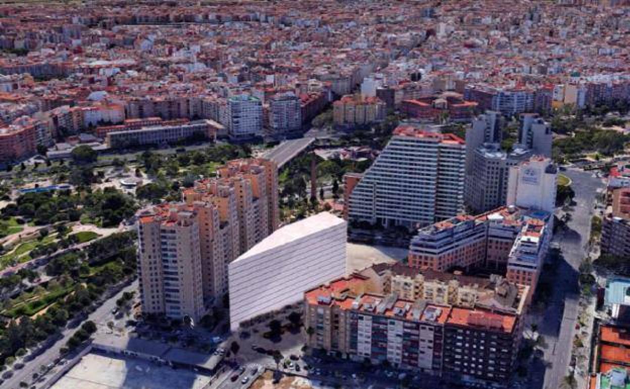 Figuración de uno de los nuevos edificios, de color blanco en la calle Río Escalona. 