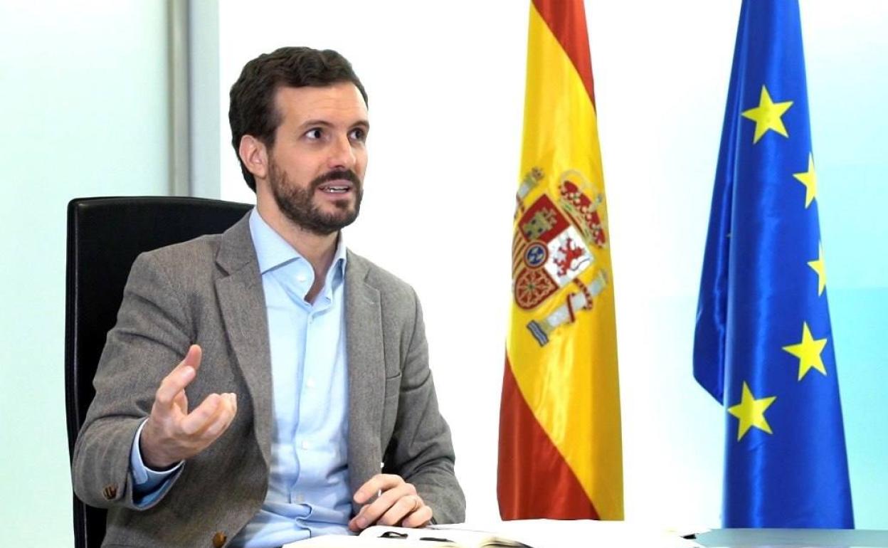 El presidente del PP, Pablo Casado. 