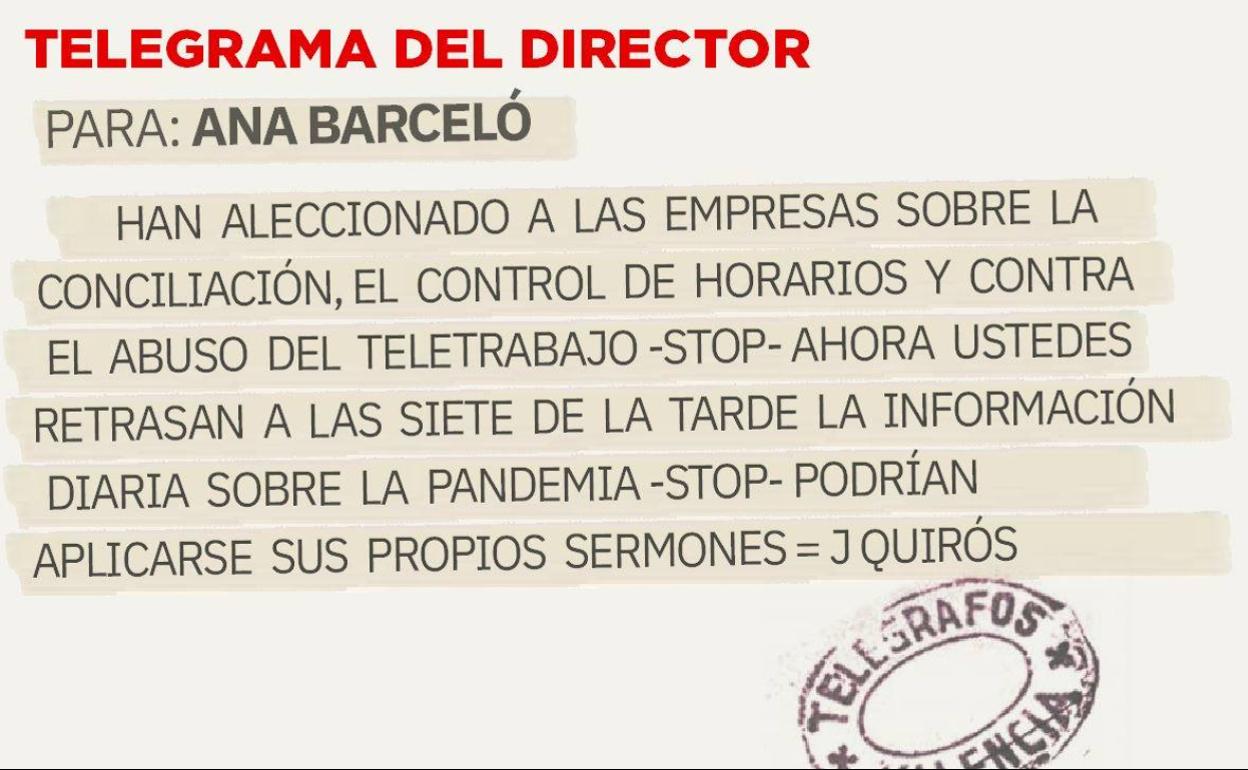 Telegrama para Ana Barceló