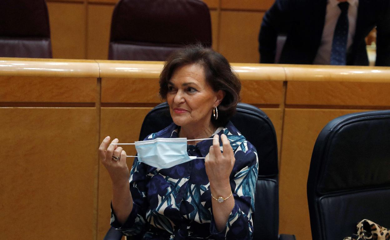 La vicepresidenta primera del Gobierno, Carmen Calvo. 