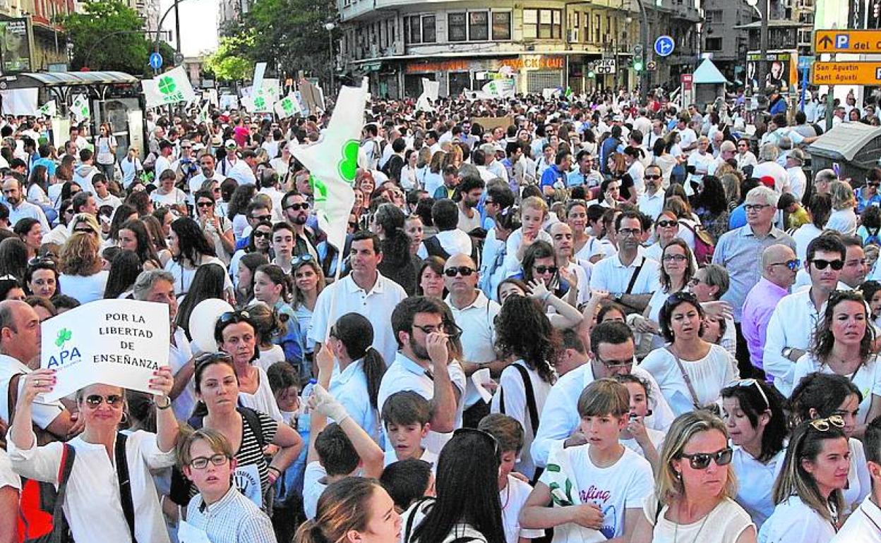 Manifestación contra los recortes de Bachillerato organizada en 2017. M