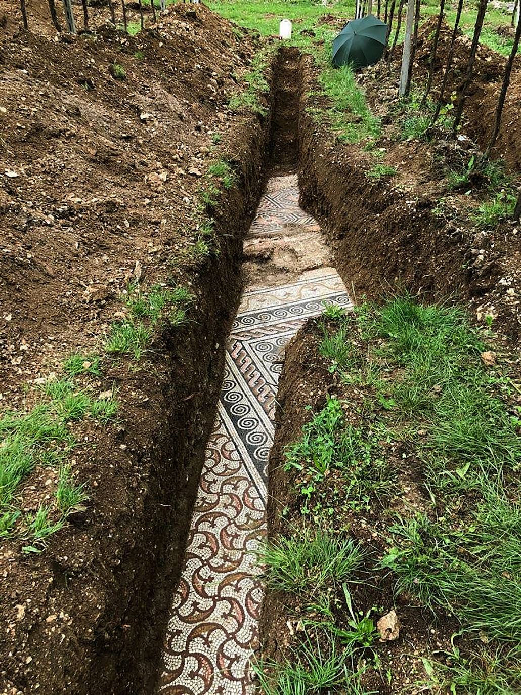 Pertenecía a una villa romana del siglo III d.C y está en un excepcional estado de conservación