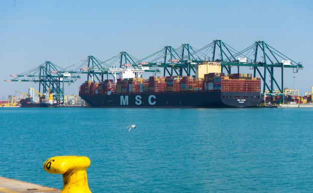 El MSC Sixin, en el Puerto de Valencia. 